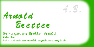 arnold bretter business card